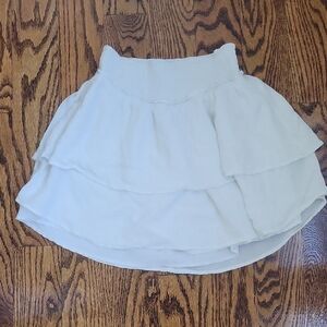 Hollister White Tiered Skater Skirt